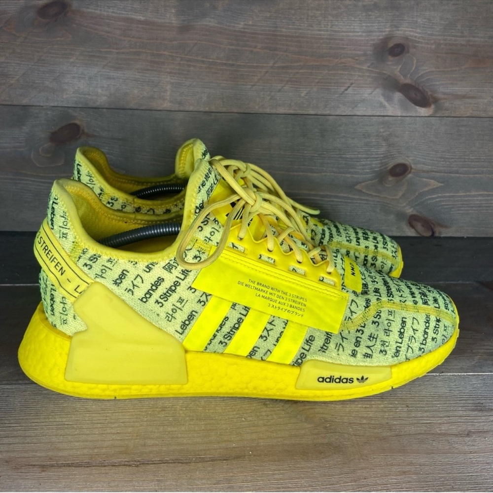 Adidas nmd R1 V2 Mens size 11 shoes yellow athletic running sneakers